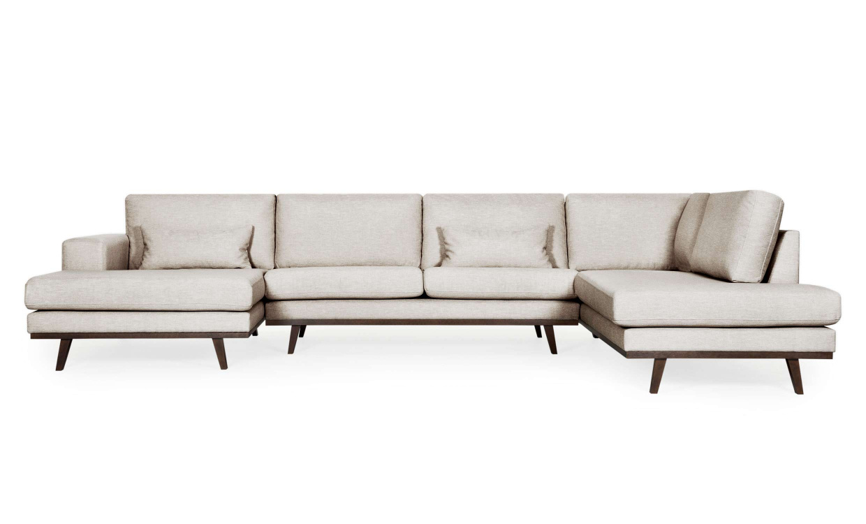STOCKHOLM Fusion U-soffa Hger Greige i gruppen Vardagsrum / Soffor / U-Soffor hos SoffaDirekt.se (STD3ACA01)