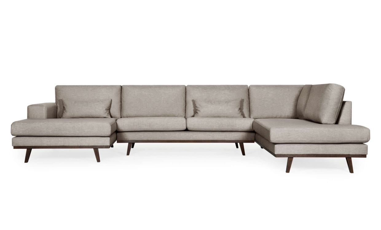 STOCKHOLM Fusion U-soffa Hger Mrkbeige i gruppen Vardagsrum / Soffor / U-Soffor hos SoffaDirekt.se (STD3ACA10)