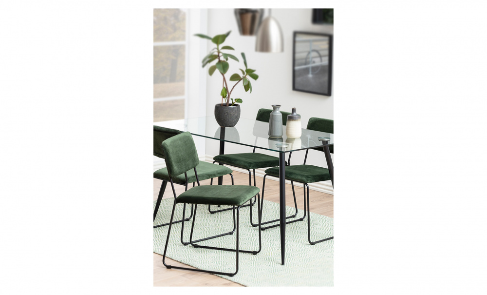 CRAWFORD Stol Naturgrn Sammet i gruppen Matplats / Sittmbler / Stolar hos SoffaDirekt.se (0000080652)