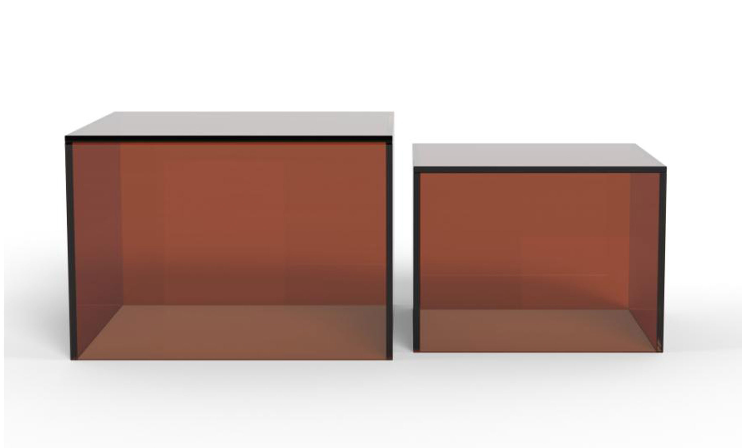 DAISY Soffbord Glas 2-set Brun