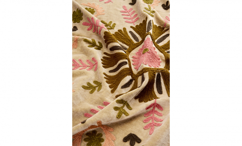 Bild nr 2 (SUZANI Pläd Beige/Grön/Rosa)