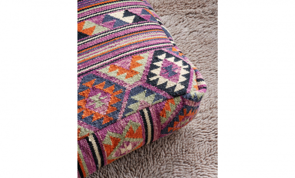 Bild nr 2 (PUFF Jute 60x60 Lila/Natur/Orange)