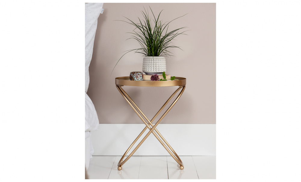 MELODY Satsbord x2 Guld i gruppen Sovrum / Sovrumsmbler / Sngbord hos SoffaDirekt.se (102895)