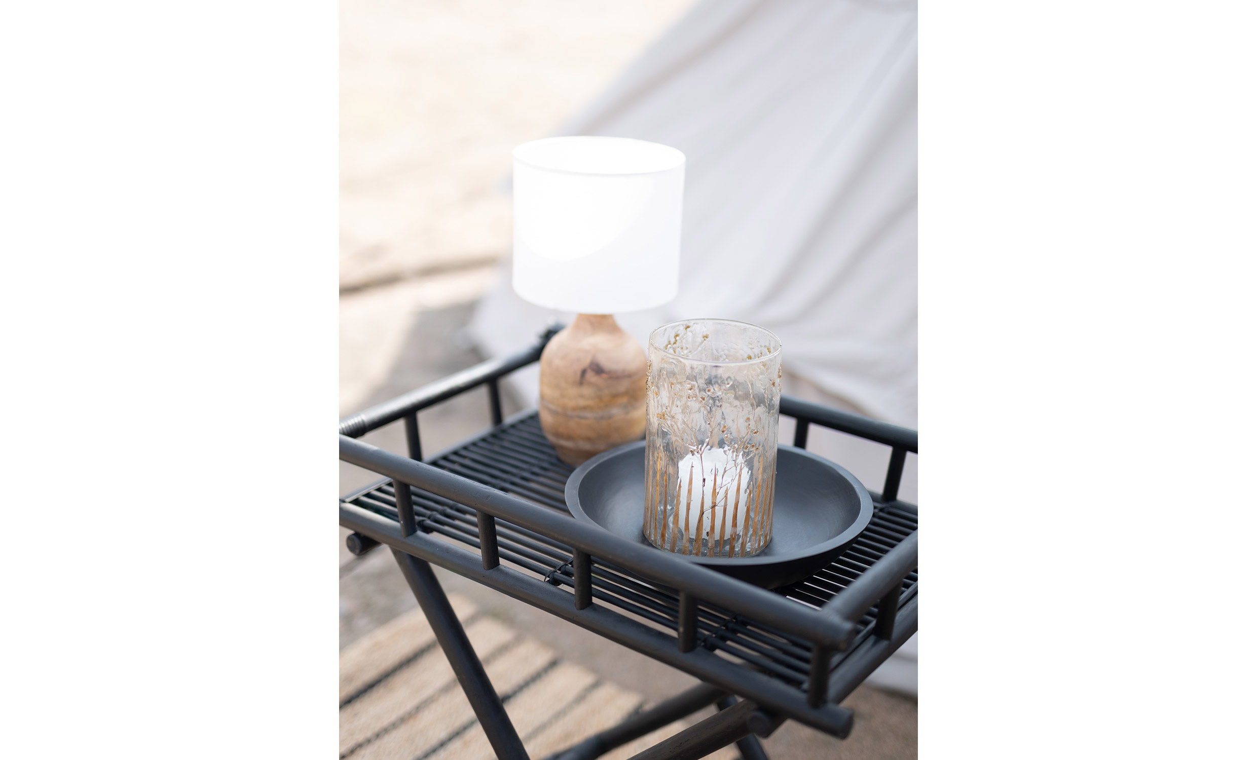 AURA Bordslampa 13x24 Natur/Vit