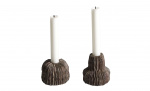 BRUNO Ljusstake 2-pack Brun Byt till bild nr 1 (BRUNO Ljusstake 2-pack Brun)