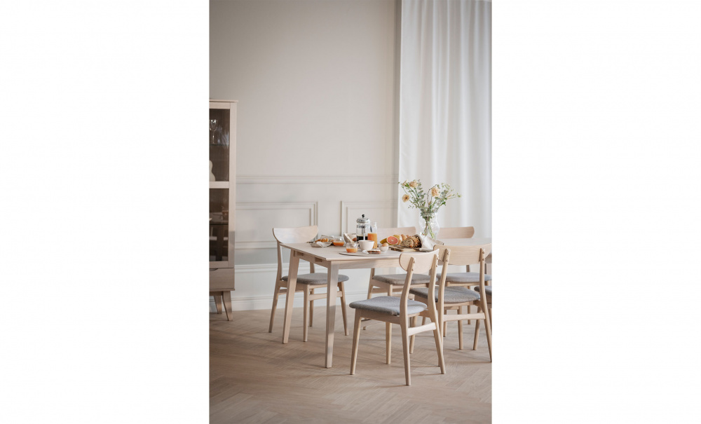LILLEHEM Matbord 180 Ek Vitpigmenterad i gruppen Matplats / Bord / Matbord hos SoffaDirekt.se (113729)