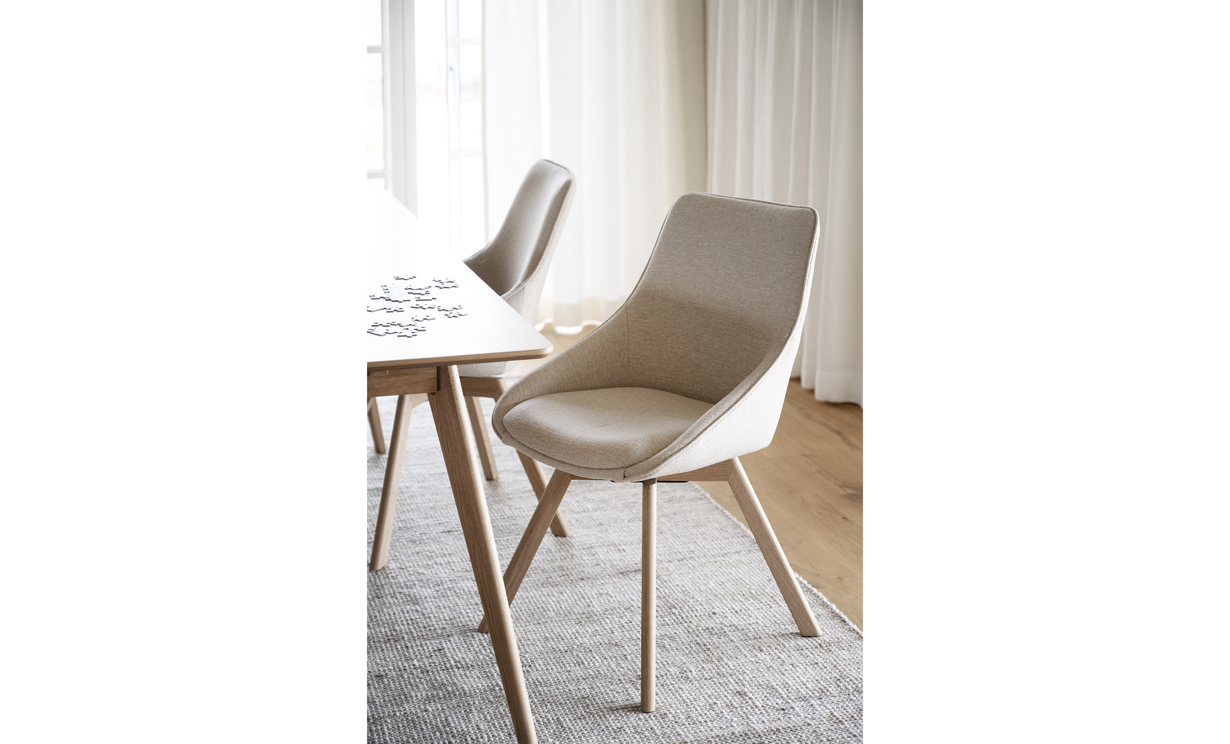 ALISON Stol Ljusbeige/Ek