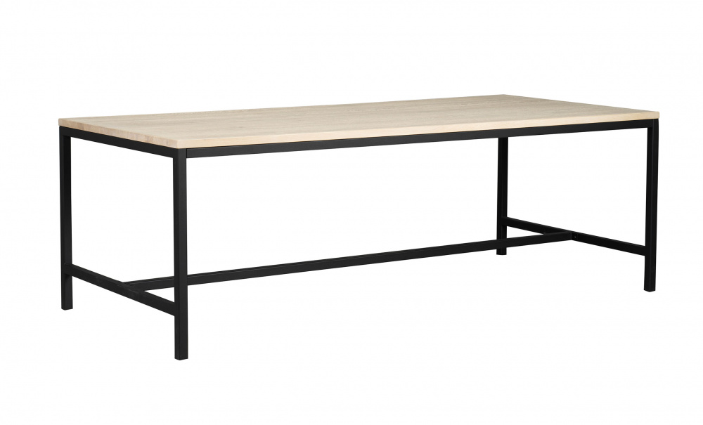 EVERETT matbord 180 vitpigmenterad ek/svart i gruppen Matplats / Bord / Matbord hos SoffaDirekt.se (118764)