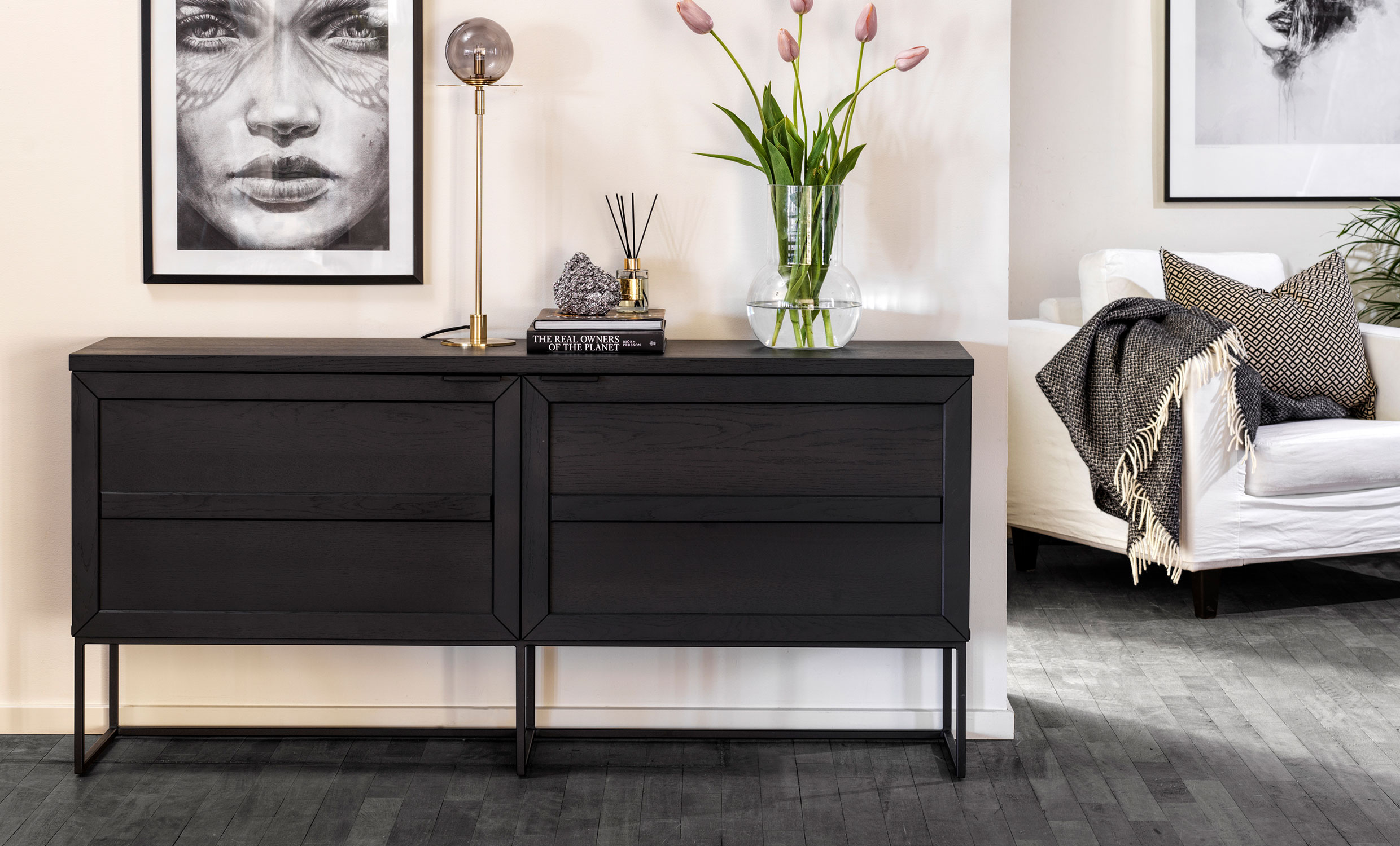 EVERETT Sideboard 160 Svart