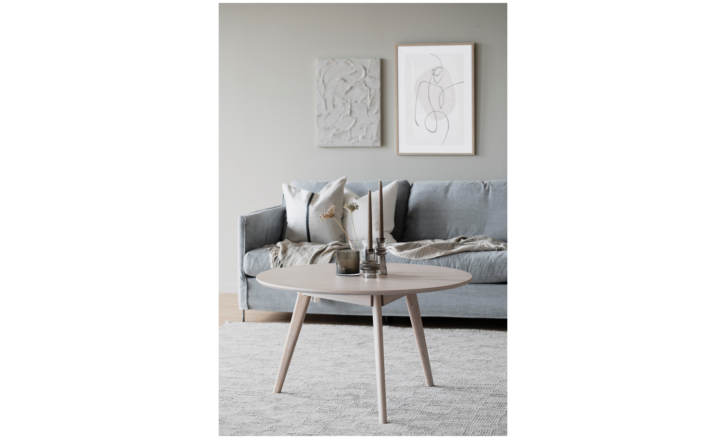 YUMI Soffbord 90 Vitpigmenterad Ek