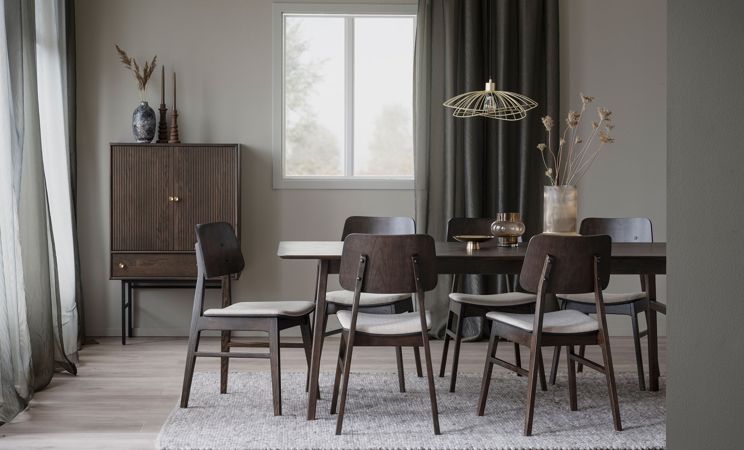 NAGANO Stol brun ek/beige