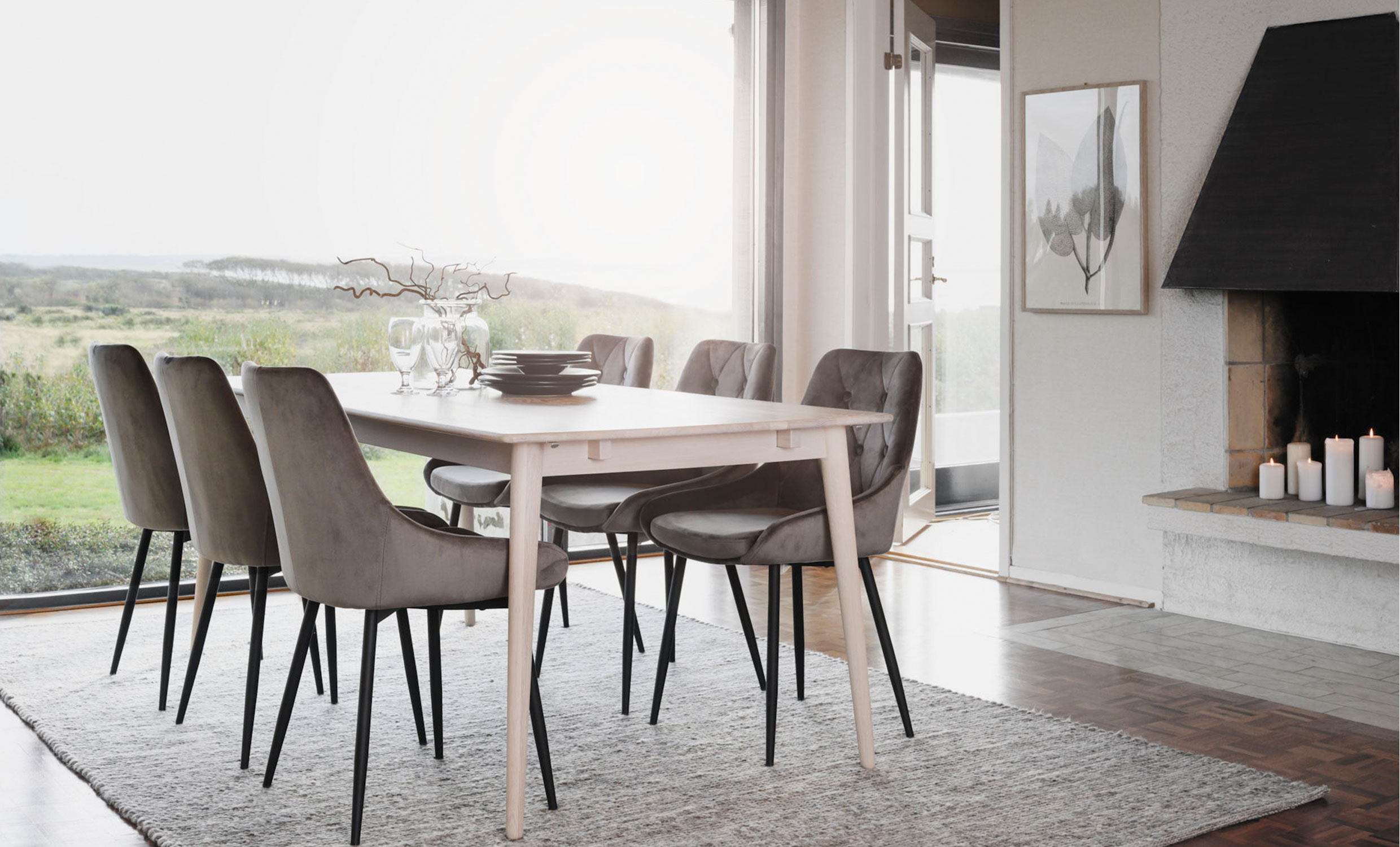 TYLER Matbord 180 Vitpigmenterad ek