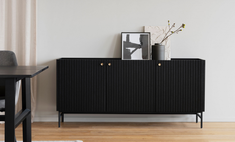 HALIFAX Sideboard 160 Svart i gruppen Vardagsrum / Frvaringsmbler / Sideboards hos SoffaDirekt.se (119906)