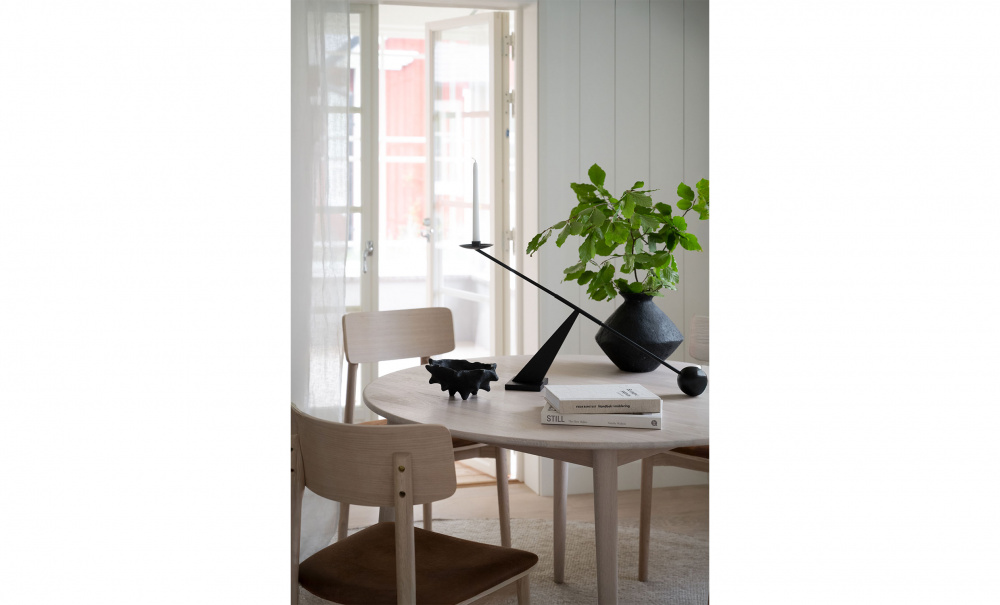 TYLER Matbord Runt 120/165 Vitpigmenterad i gruppen Matplats / Bord / Matbord hos SoffaDirekt.se (119954)
