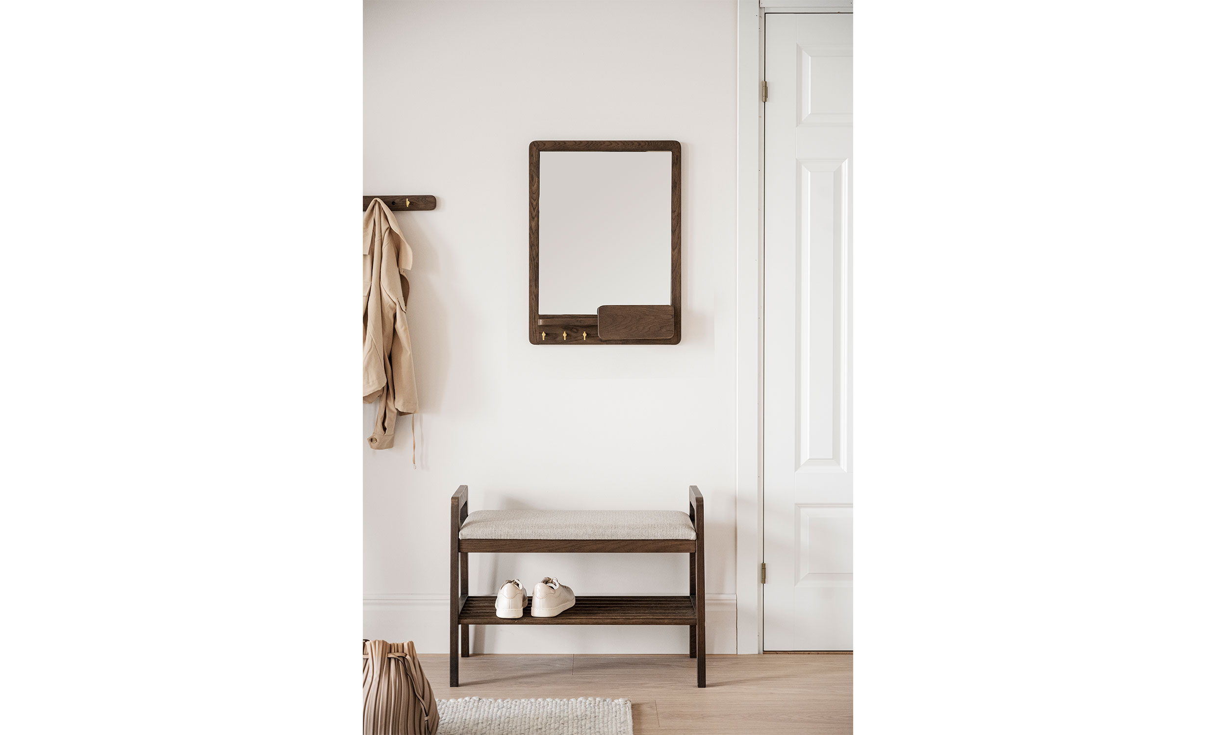 INVERNESS Bnk Brun Ek/Beige Tyg