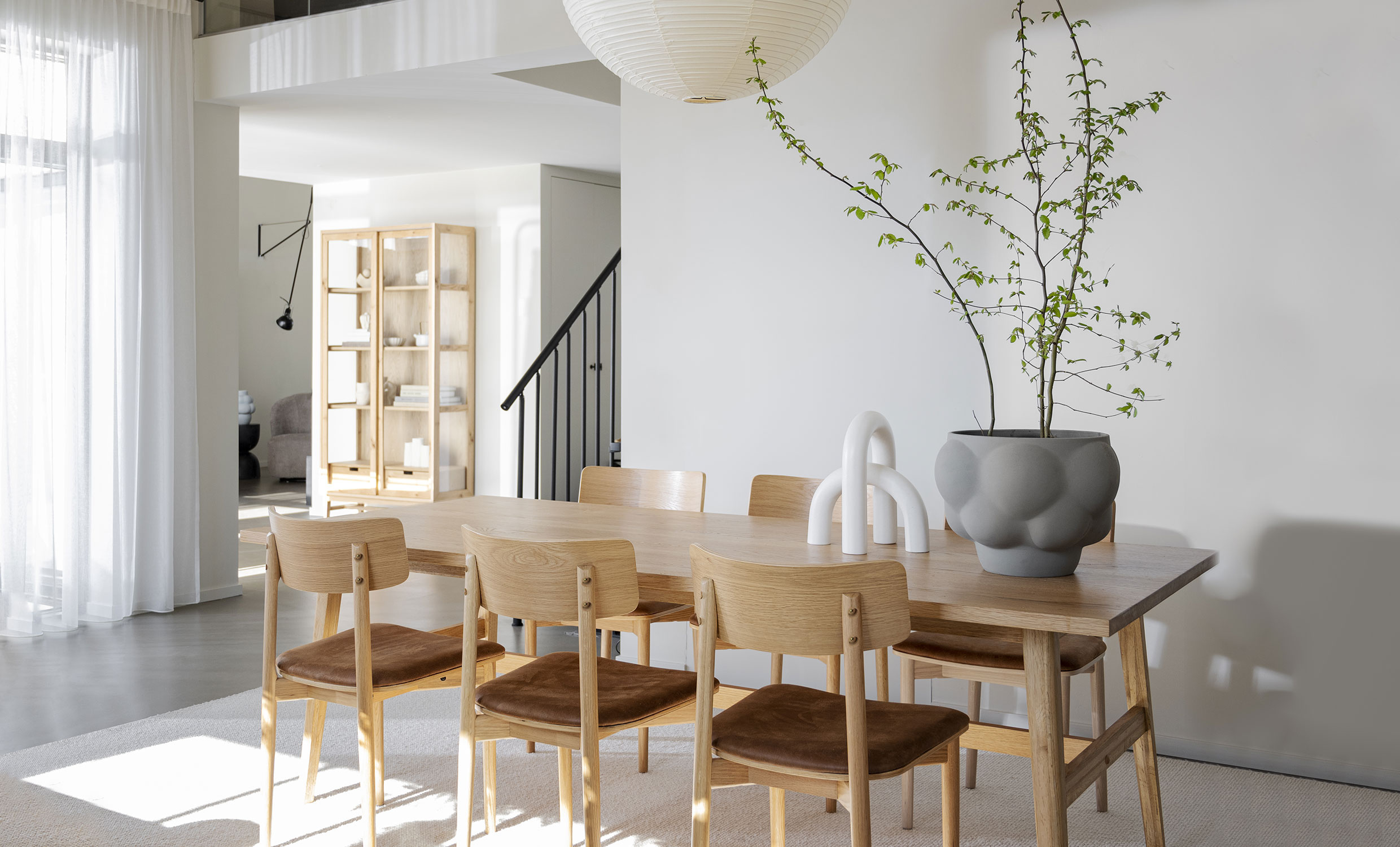 WOLCOTT Stol ek/brunt lder-textil
