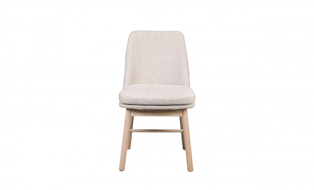 AMESBURY Stol ljusbeige tyg/vitpigmenterade ekben i gruppen Matplats / Sittmbler / Stolar hos SoffaDirekt.se (120994)