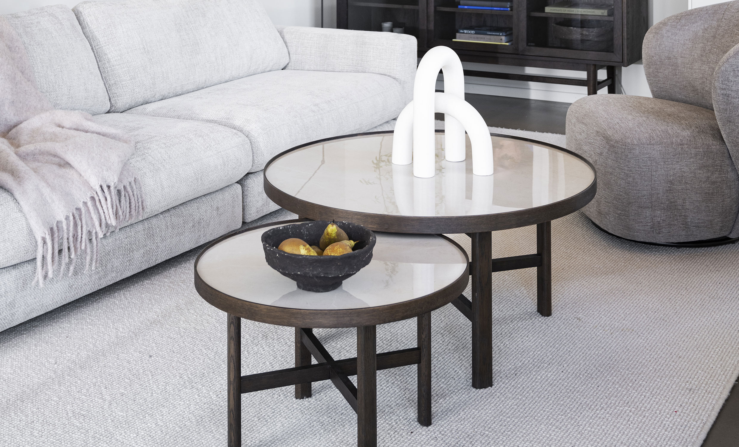 MARSDEN Soffbord Beige Keramik/Brun EK