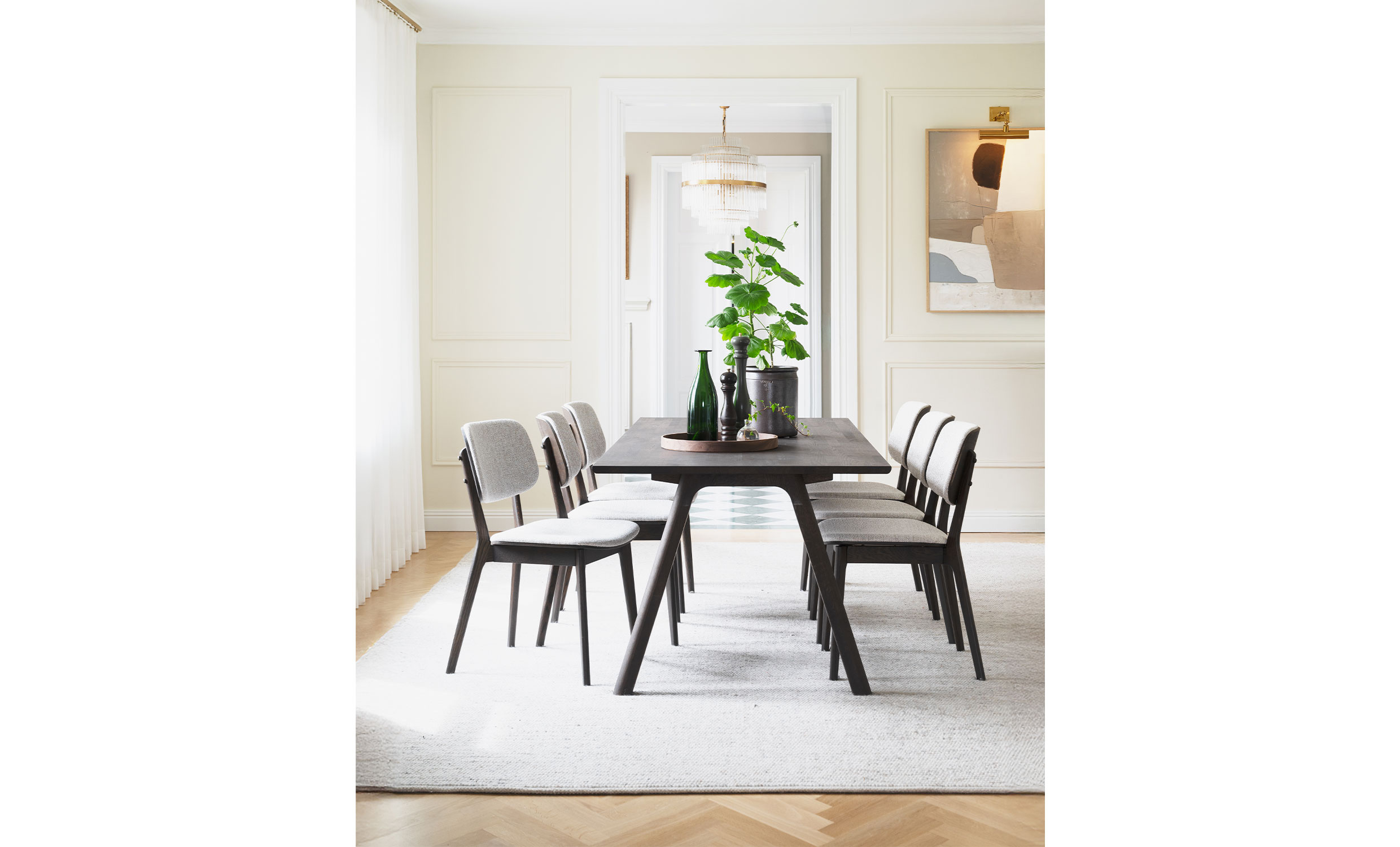 BARRETT Stol Ljusbeige, Brun Ek