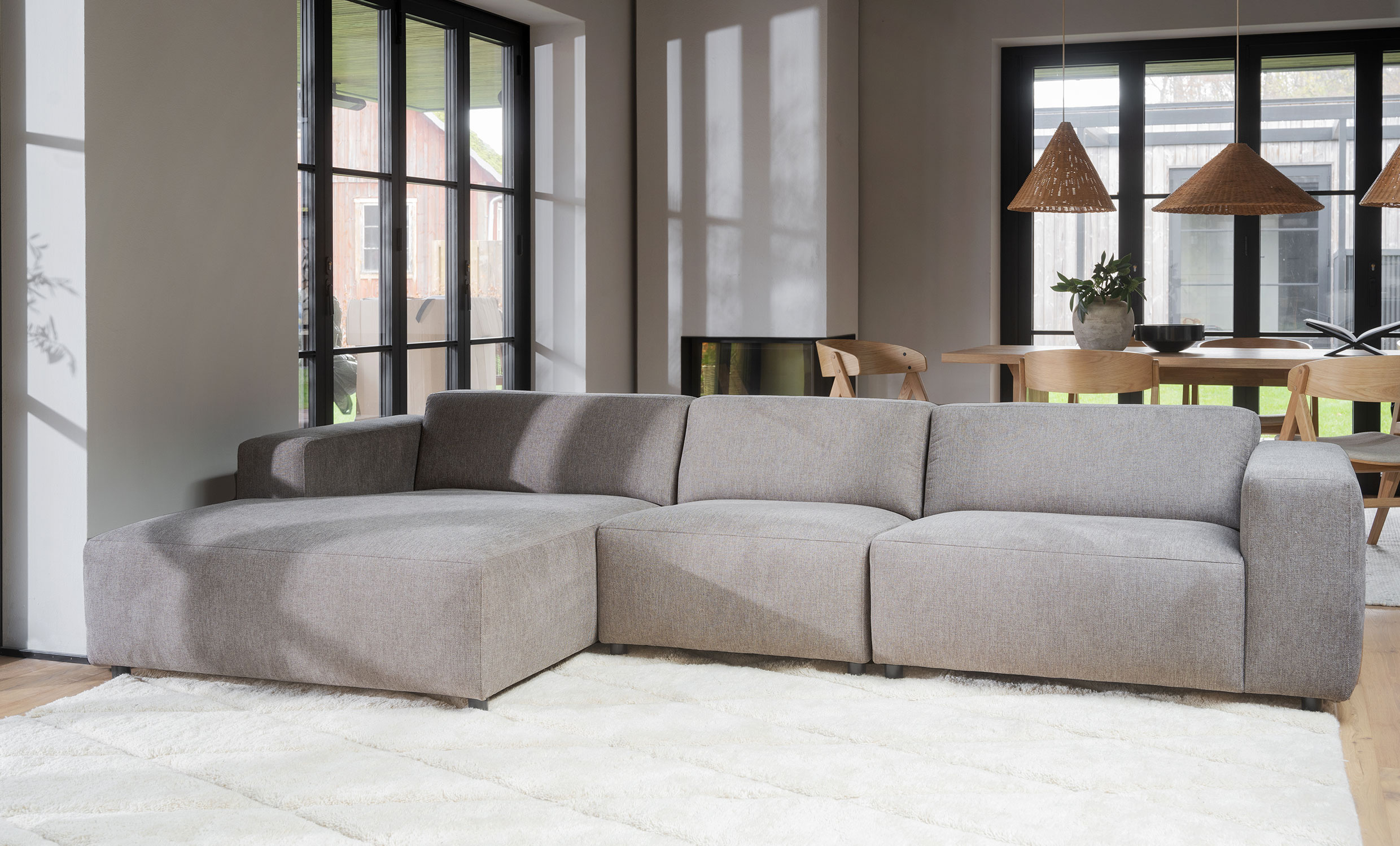 WILLARD soffa 4-sits-schslong vnster beige