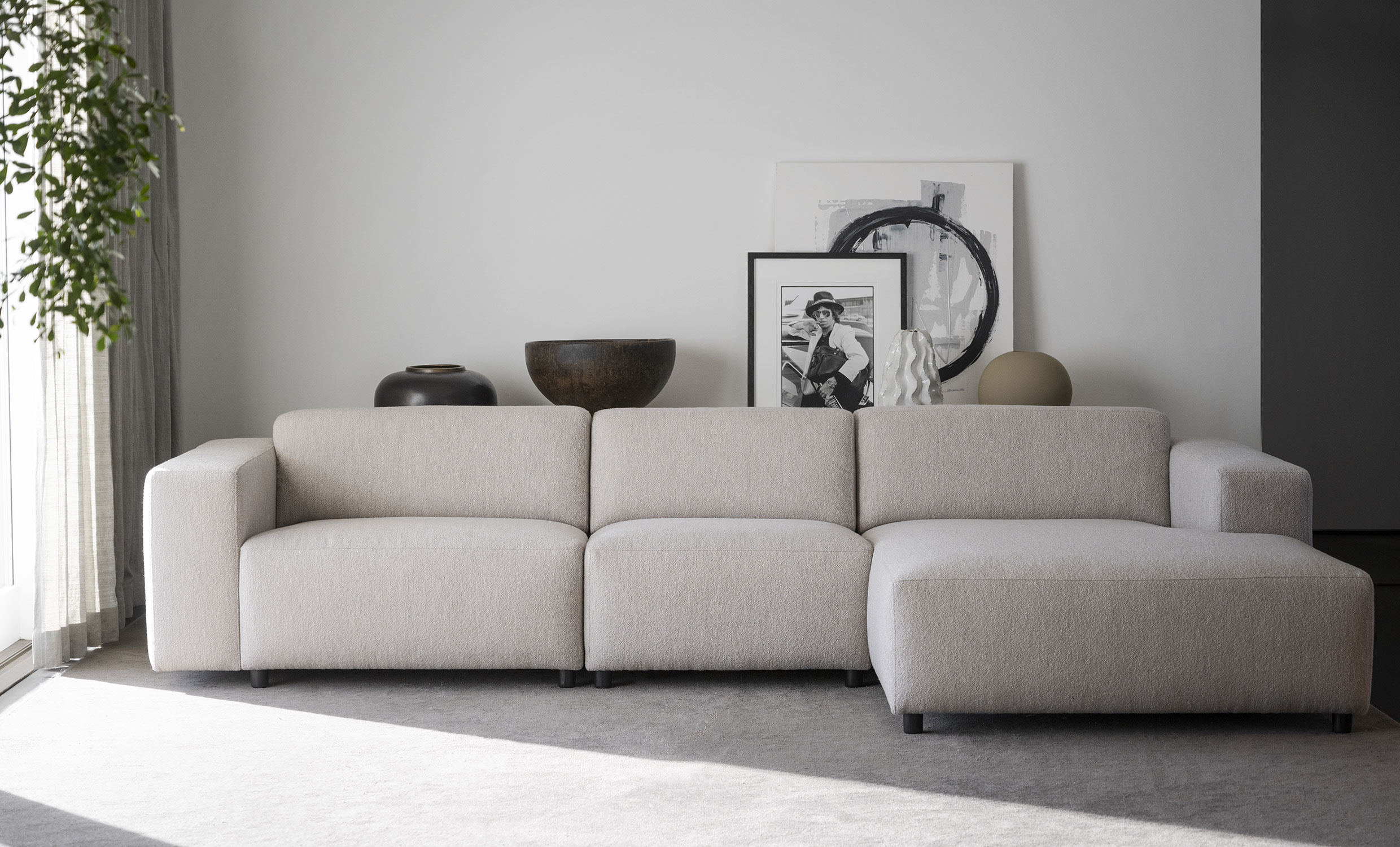 WILLARD soffa 4-sits-schslong hger ljusbeige