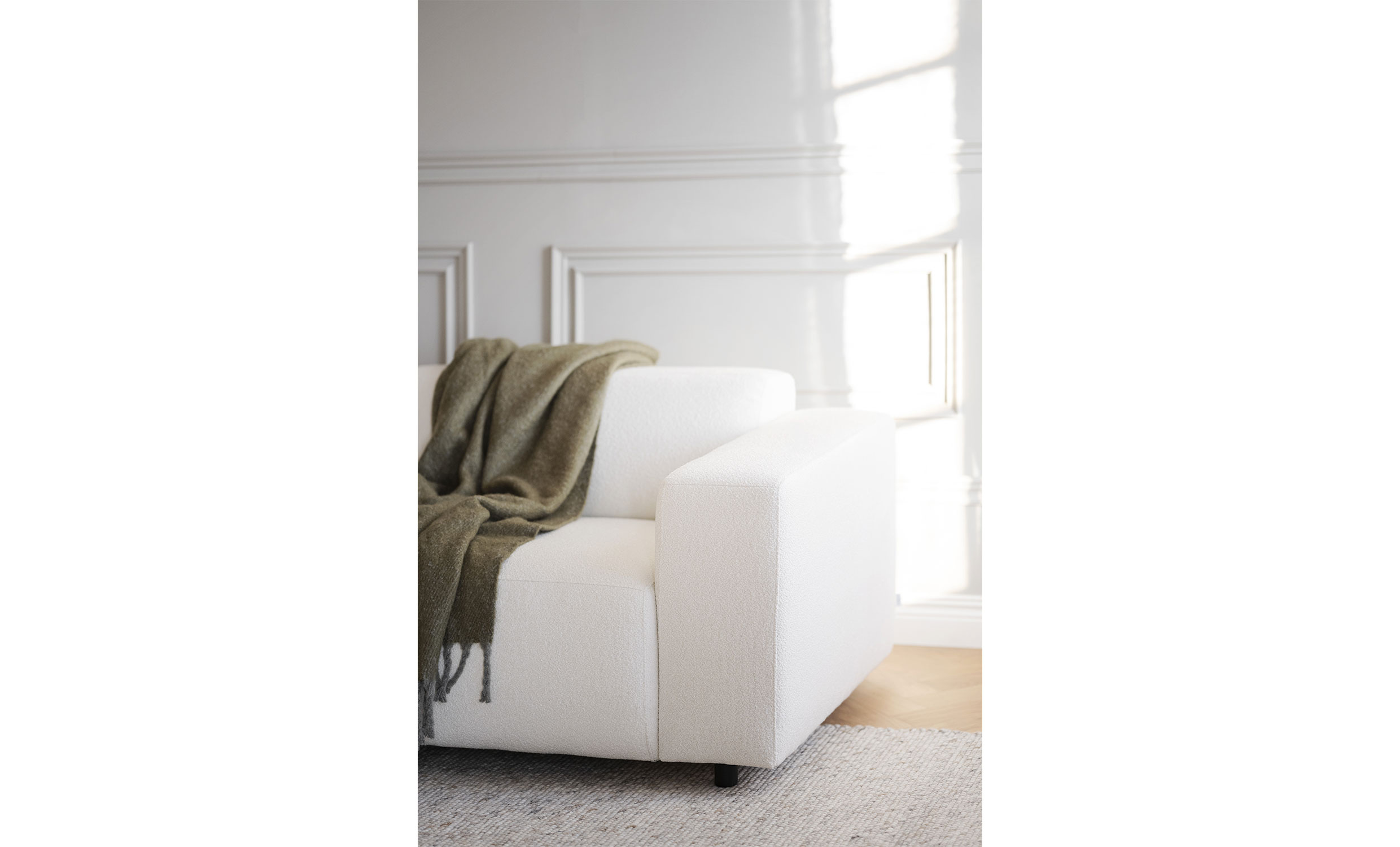 WILLARD soffa 3-sits-schslong vnster vit