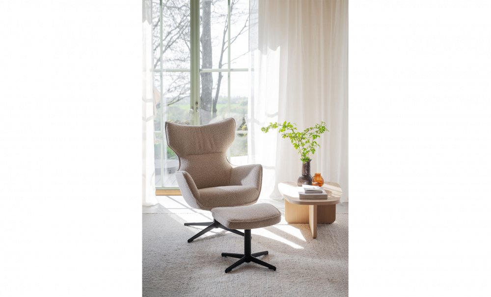Bild nr 2 (JENKINS Fåtölj & Fotpall Beige)