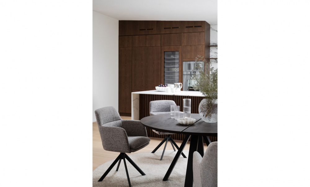 GLADSTONE Karmstol Snurr Mrkbeige i gruppen Matplats / Sittmbler / Stolar hos SoffaDirekt.se (123220)