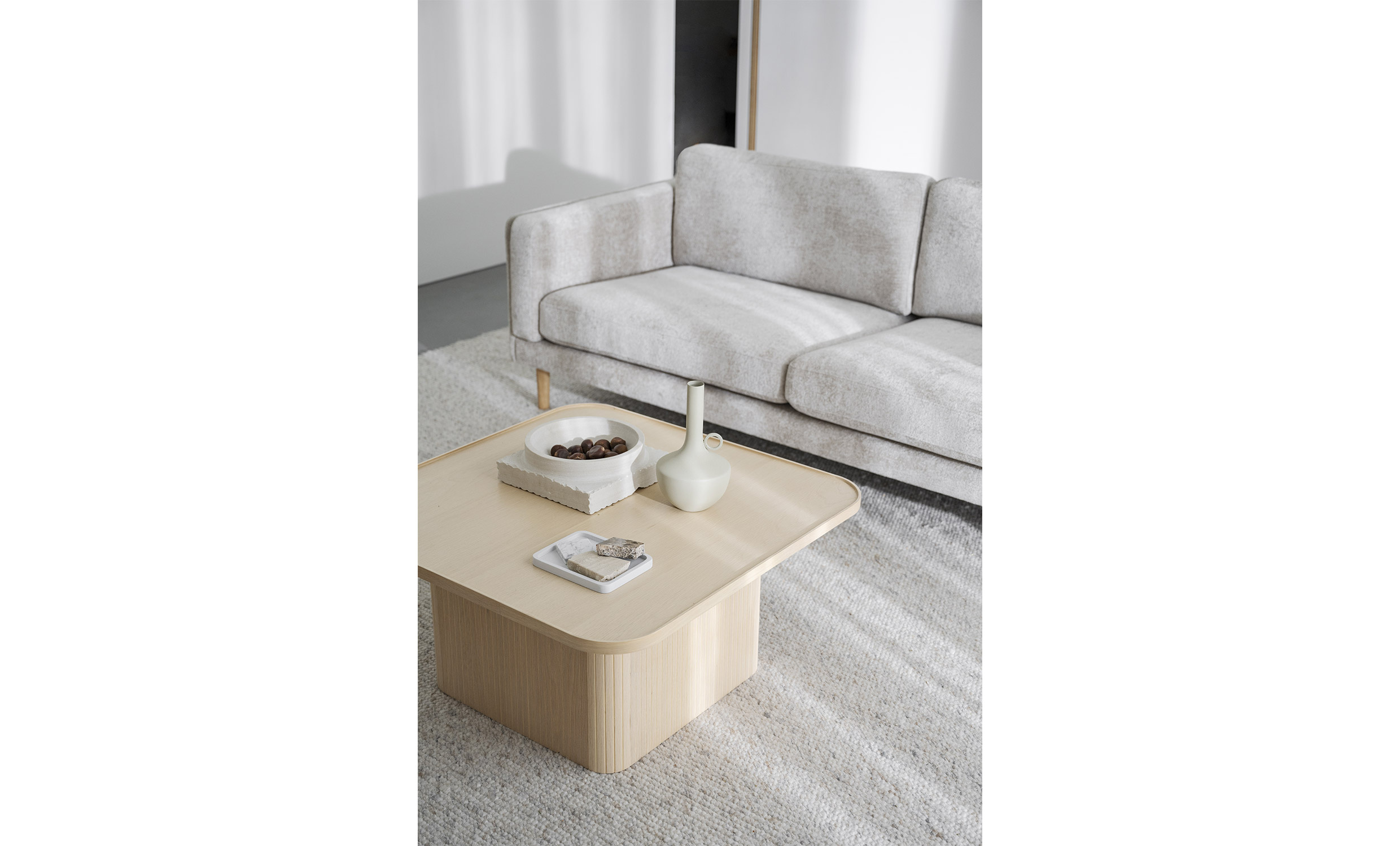 BRADEN 3-sitssoffa Ljusbeige/Ek