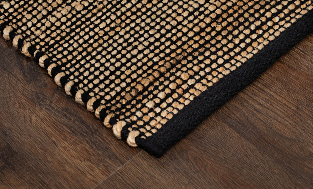 KEVIN Jutematta 160x230 Natur/Svart i gruppen Mattor & Textil / Mattor / Jutemattor hos SoffaDirekt.se (12496)