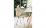 Byt till bild nr 3 (DRAKE Karmstol Ljusbeige, Metall Beige)