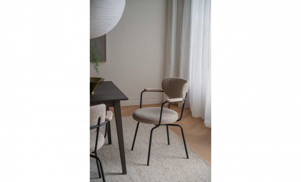Bild nr 3 (MERRICK Karmstol Mörkbeige, Metall Svart)