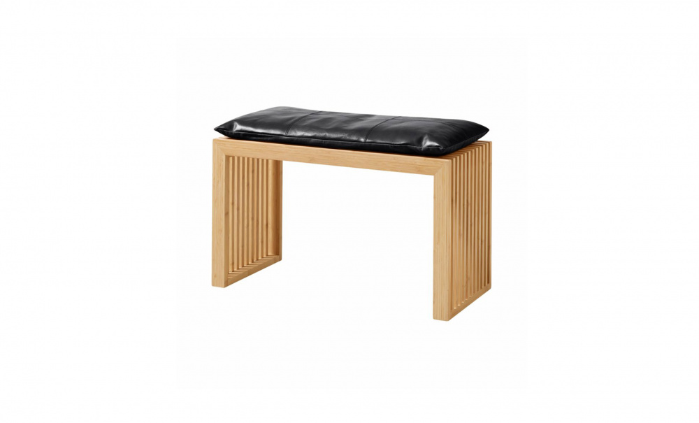 RIB Set Bambu 2-sits Bnk Svart Skinndyna i gruppen Matplats / Sittmbler / Stolar hos SoffaDirekt.se (1400220)