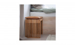 Byt till bild nr 2 (RIB set teak pall brun skinndyna)