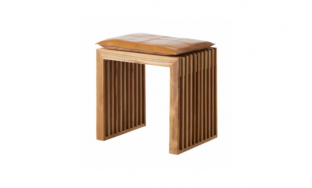 RIB set teak pall brun skinndyna i gruppen Sovrum / Sovrumsmbler / Sittmbler hos SoffaDirekt.se (1400462)