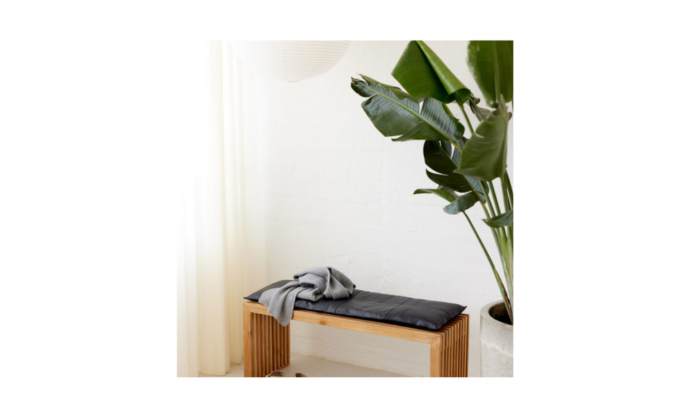 RIB set teak bnk svart skinndyna i gruppen Matplats / Sittmbler / Stolar hos SoffaDirekt.se (1400520)