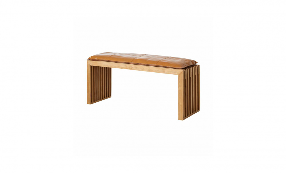 RIB set teak bnk brun skinndyna i gruppen Sovrum / Sovrumsmbler / Sittmbler hos SoffaDirekt.se (1400562)