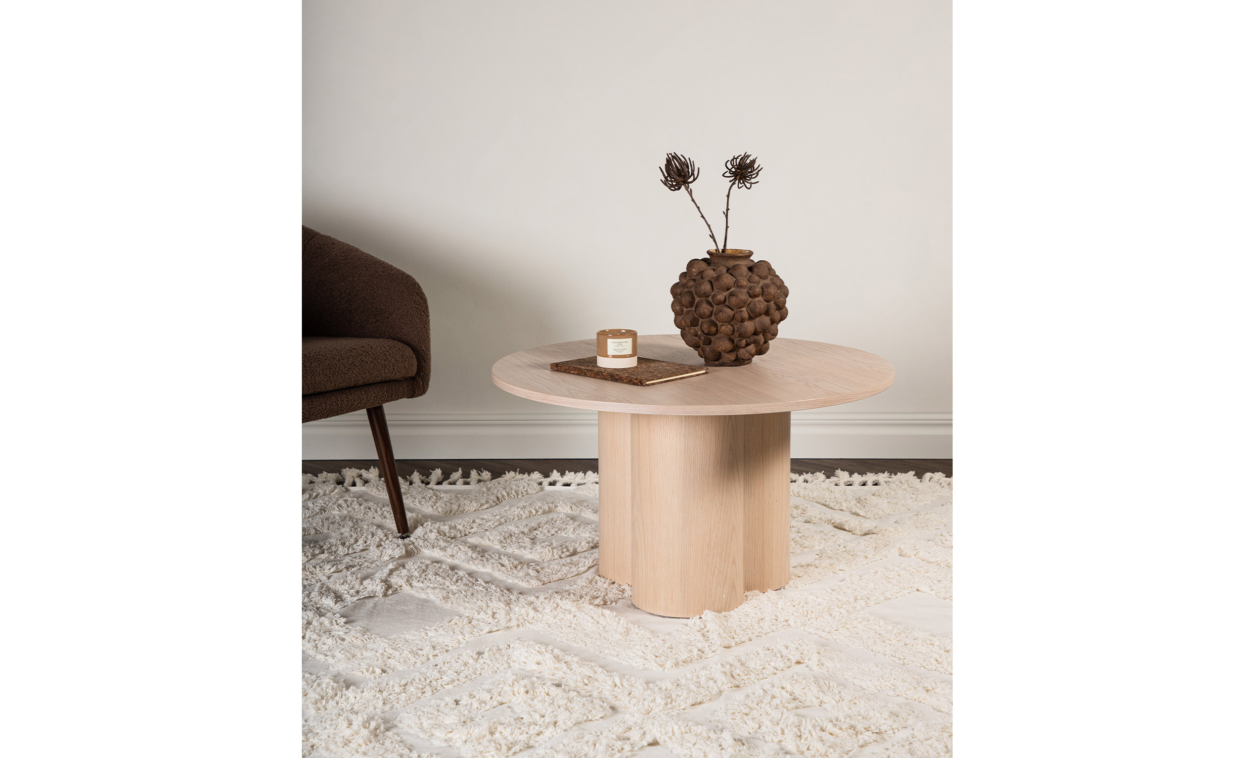 NOOR Soffbord 80 Vitputsad