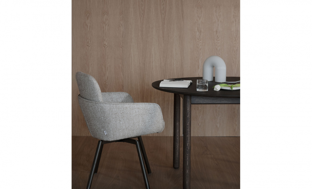 Bild nr 2 (ROSWELL Karmstol Ljusbeige, Metall Brun)