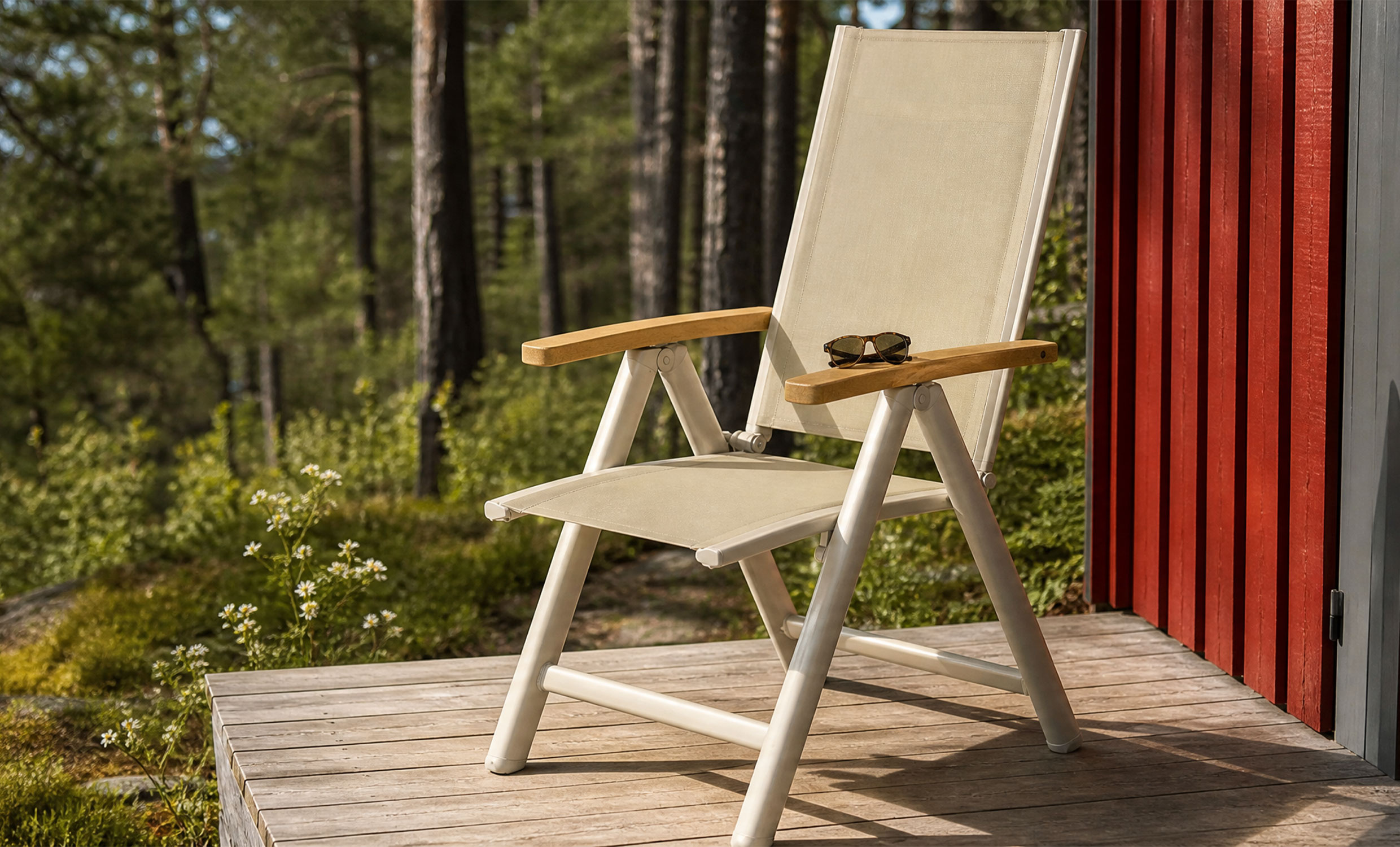 PAZ Positionsstol Beige/Teak