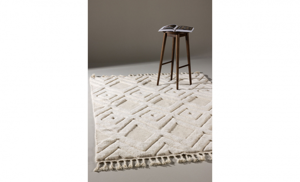 LOREEN Ullmatta 160x230 Vit i gruppen Mattor & Textil / Mattor / Ullmattor & Rllakan hos SoffaDirekt.se (15719-557)