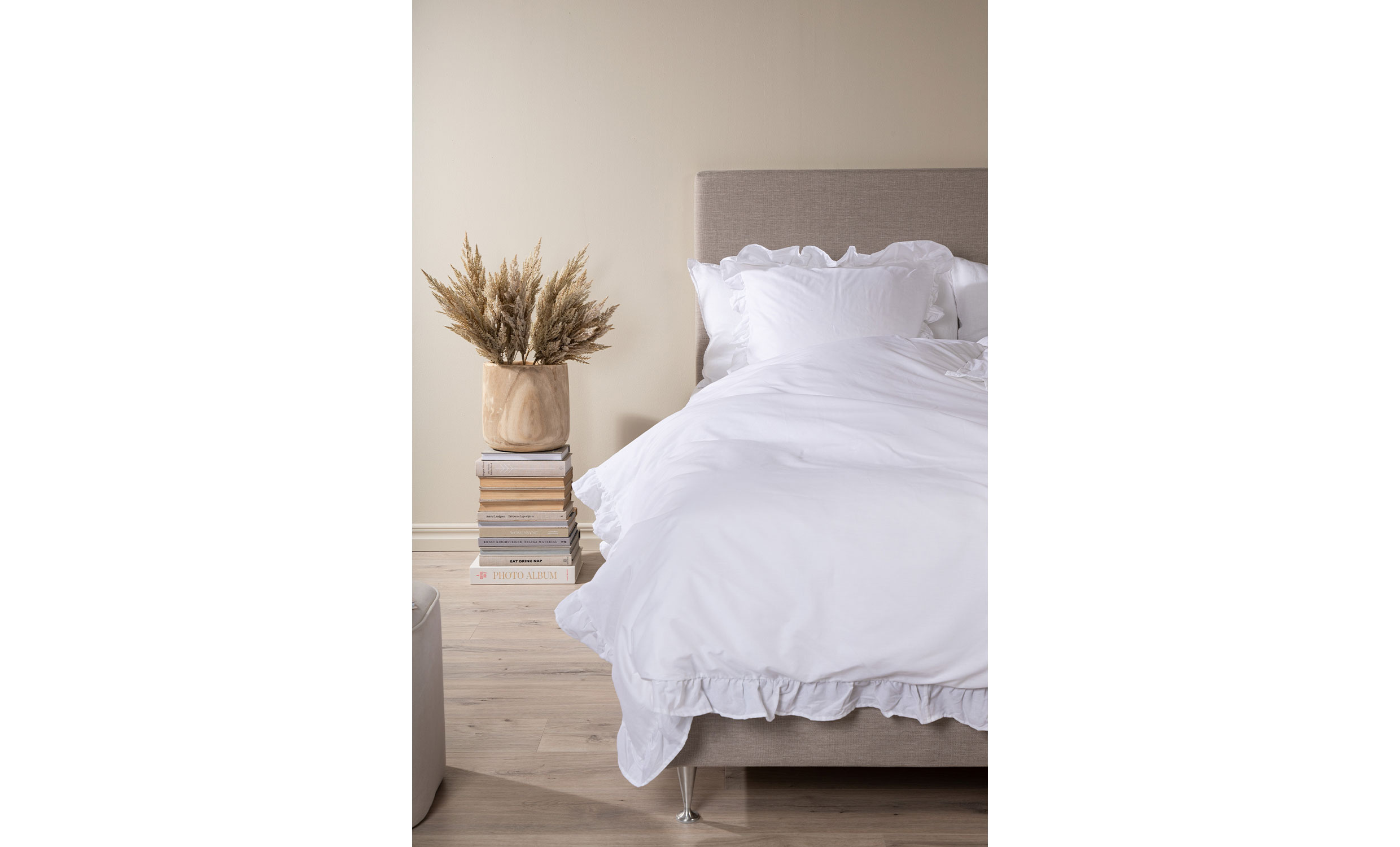 FLORA Bddset Enkel Vit