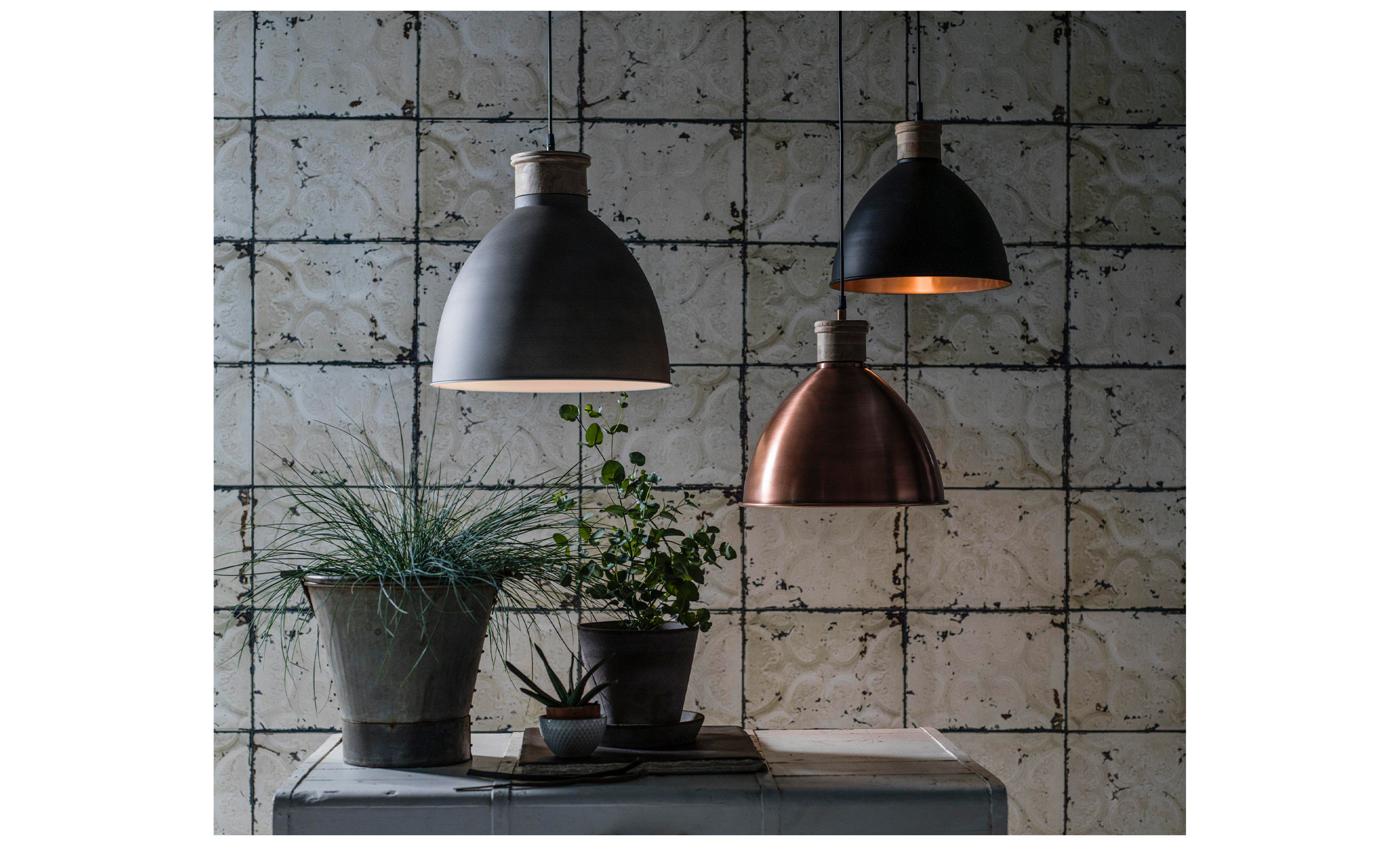 ROSEVILLE Taklampa Cement Small