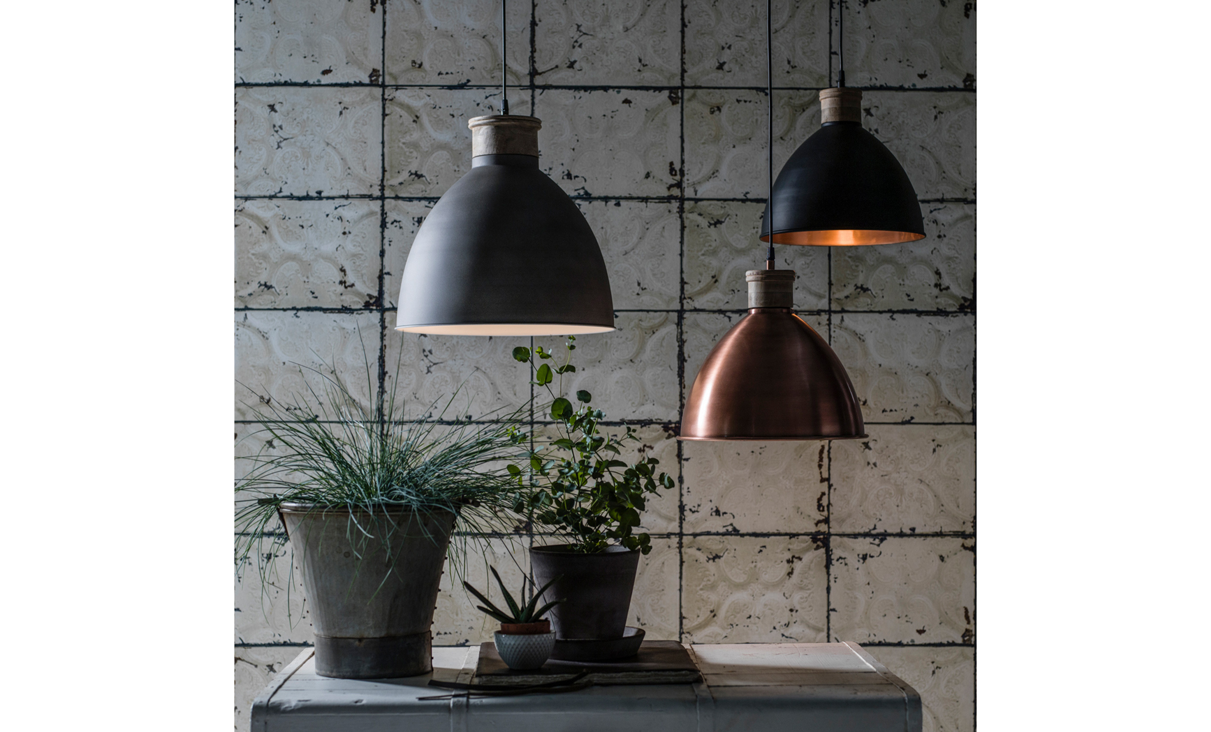 ROSEVILLE Taklampa Cement Large