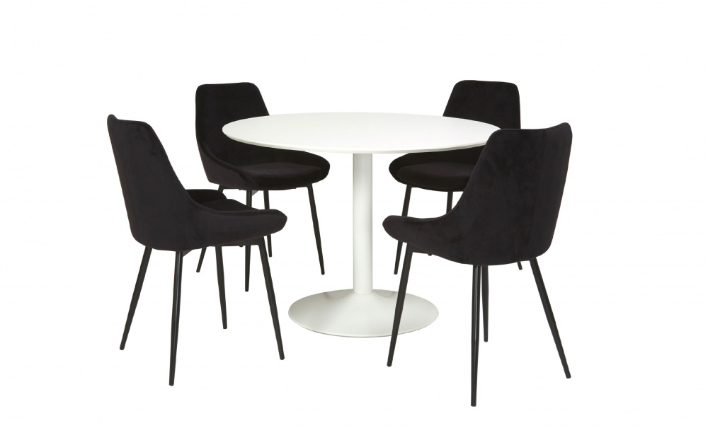 TOVE Stol Velvet Svart i gruppen Matplats / Sittmbler / Stolar hos SoffaDirekt.se (20170351)