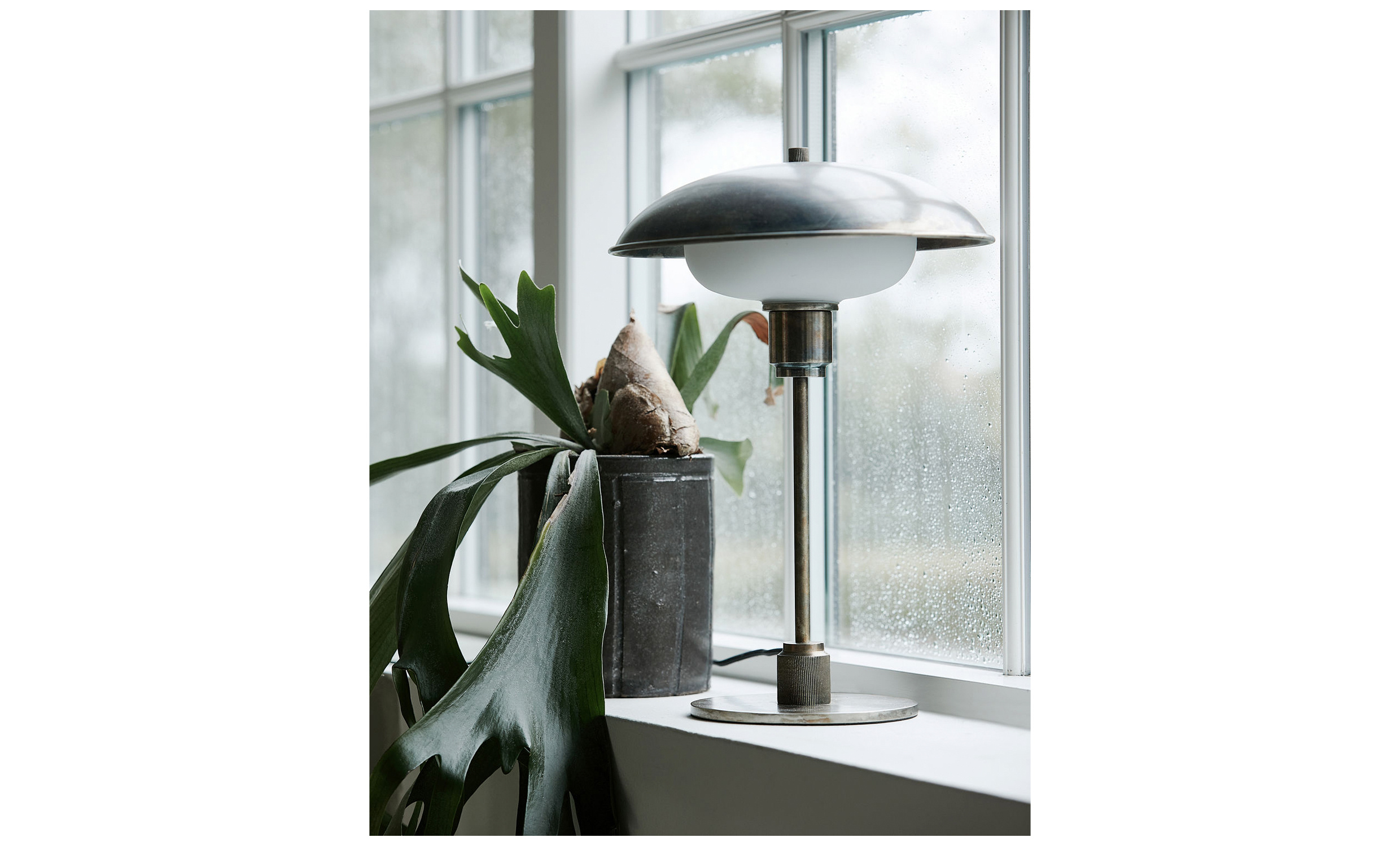 BOSTON Bordslampa Antik Brun