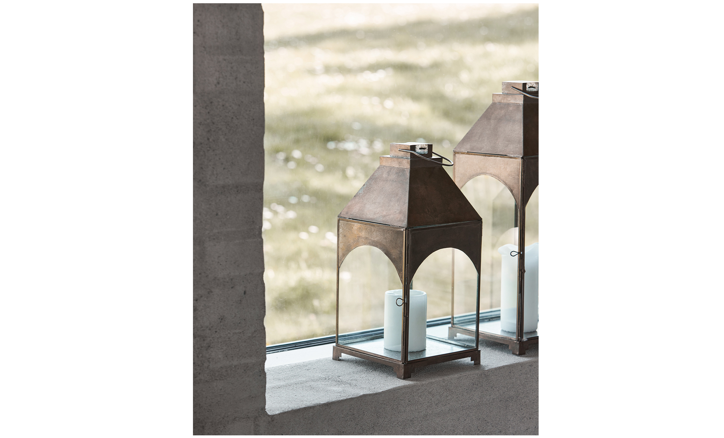 ARCH Lykta 38 cm Antik Mssing