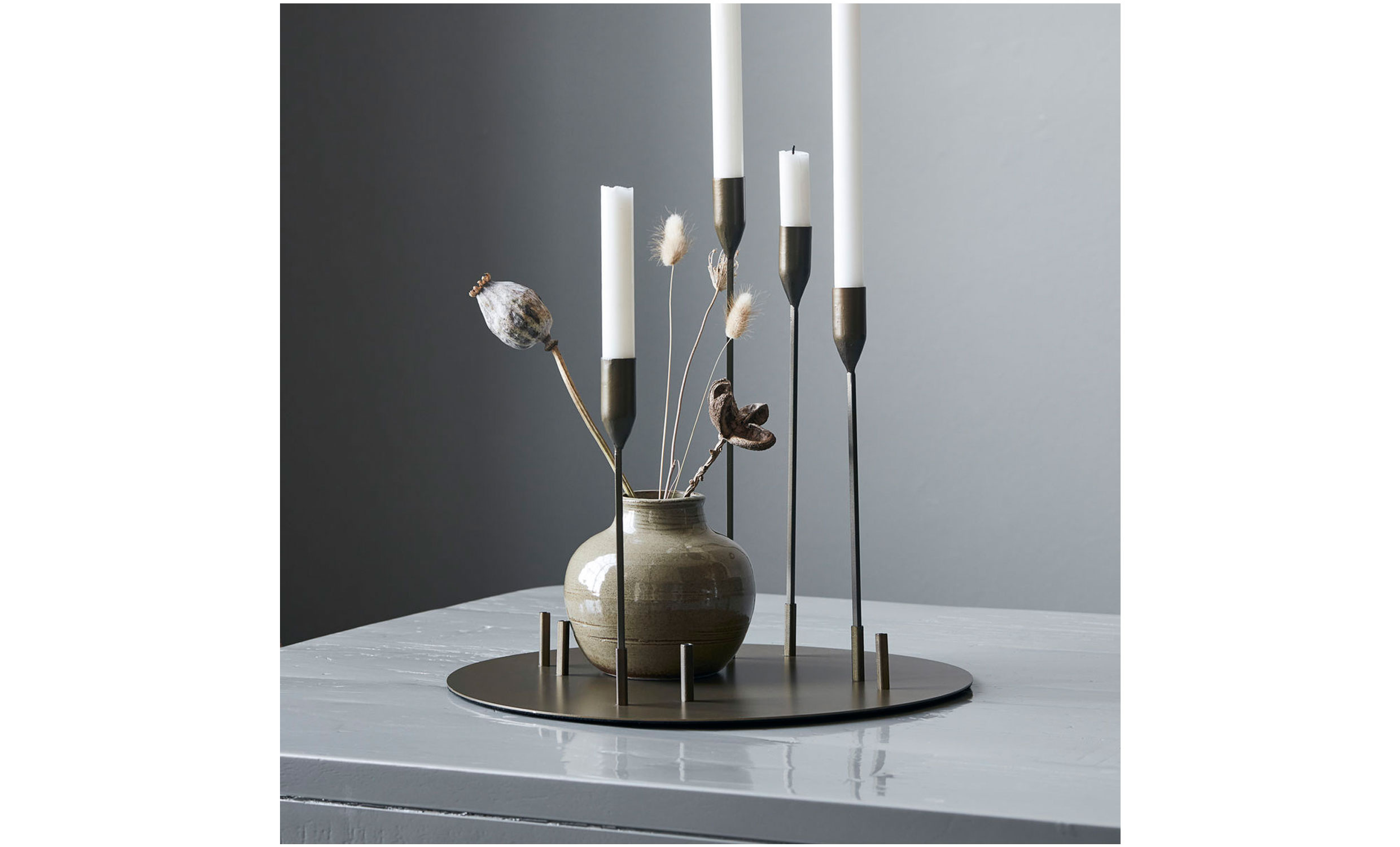 CANDLE Ljusstake 40 Antik Mssing 