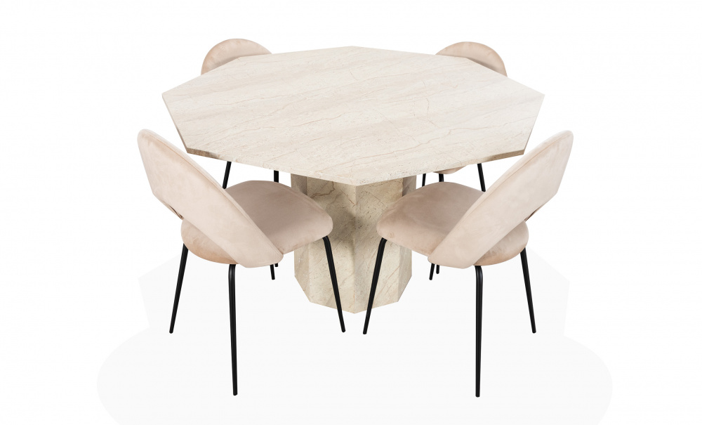 CATANIA/SELINE Matgrupp 4 stolar Beige i gruppen Matplats / Bord / Matgrupper / Matgrupp 4 stolar hos SoffaDirekt.se (2091DTABE2088DCABE-4)