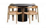RIBERA/MEDVIK Matgrupp 4 Stolar Svart/Ask Byt till bild nr 3 (RIBERA/MEDVIK Matgrupp 4 Stolar Svart/Ask)